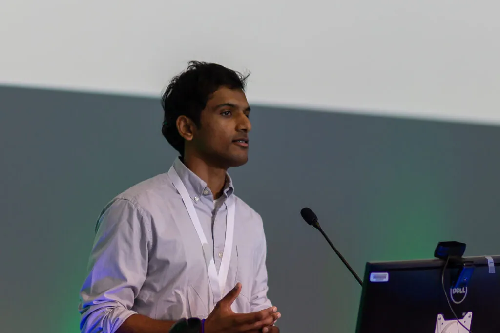 Shubhankar presenting his work at CoRL 2022
