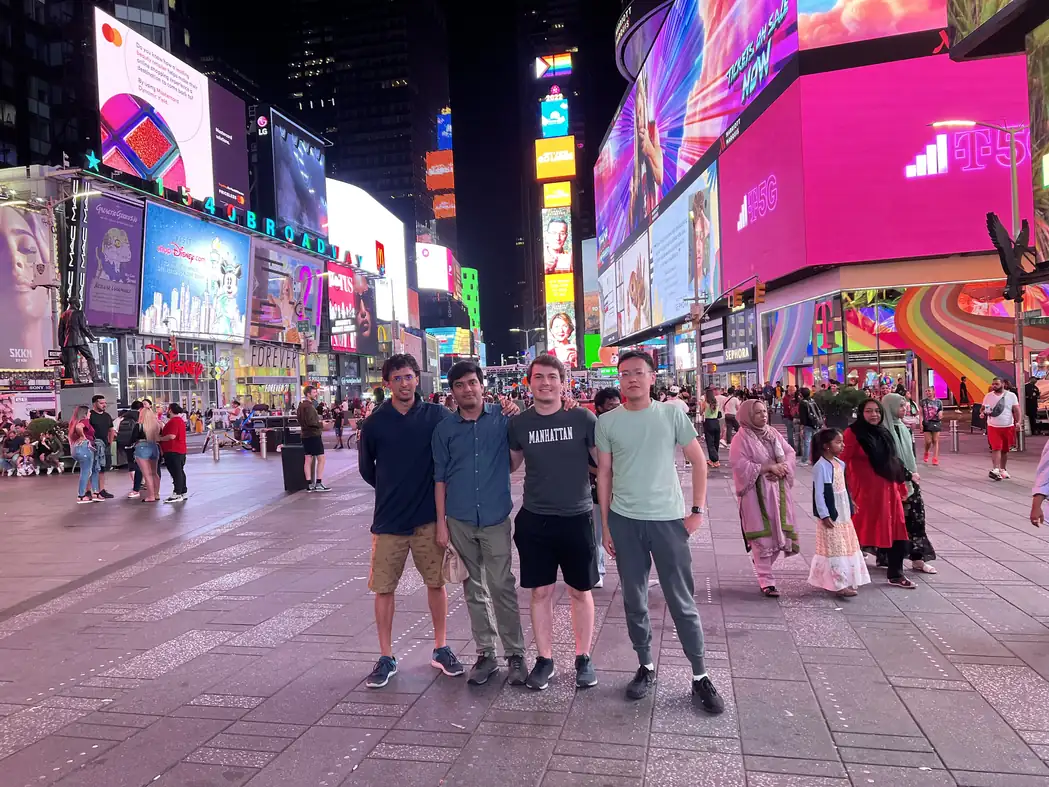 Sharachchandra, Sai, Oguzhan and Philip in Times Square